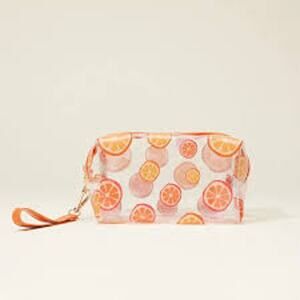 Stone & Stitch Clear Orange Fruit Cosmetic Bag